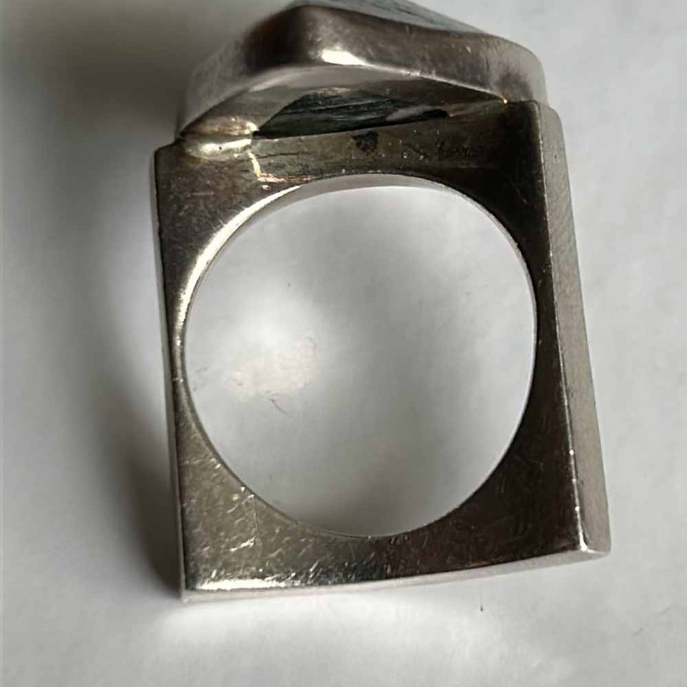 🎉HP🎉 Large 925 sterling silver ring with green seraphinite gemstone - Picture 3 of 7